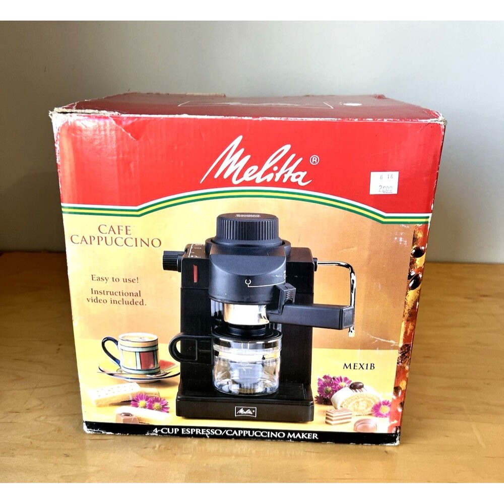 New Melitta 4 Cup Cafe Cappuccino Espresso Machine Maker Coffee MEX1B Frother